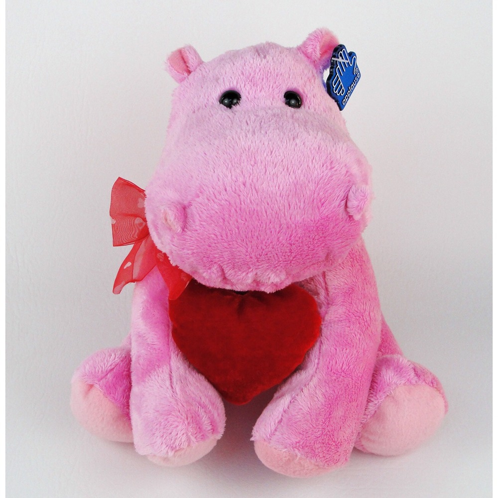 Applause Pink Purple Hippo Red Heart 10 Inch Plush Valentines Day Stuffed Animal